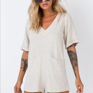 Princess Polly Zara Romper Natural